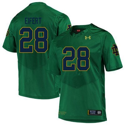 Notre Dame Fighting Irish Men's Griffin Eifert #28 Green Under Armour Authentic Stitched College NCAA Football Jersey ESP1899JK